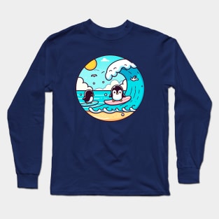 Penguin Paradise Surf Long Sleeve T-Shirt